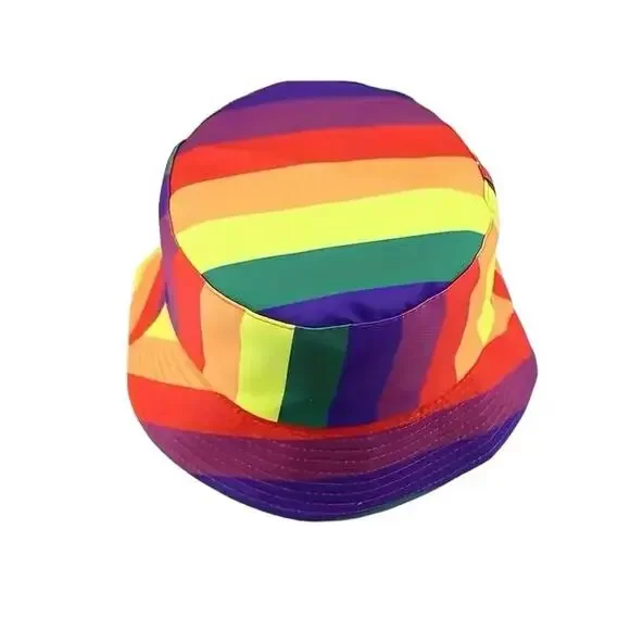 Rainbow Multicolor Striped Reversible Bucket Hat - Picture 2 of 5